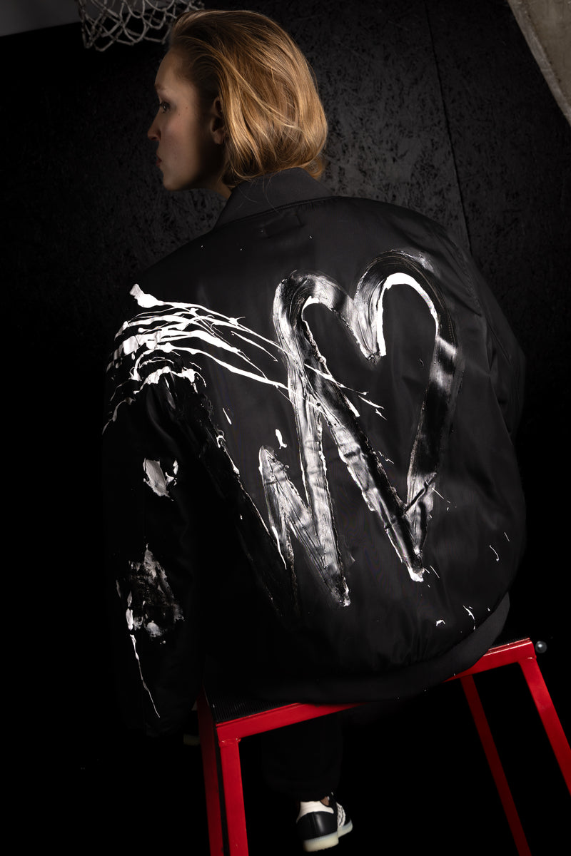 The Bomber Jacket Black ''PAINTED''
