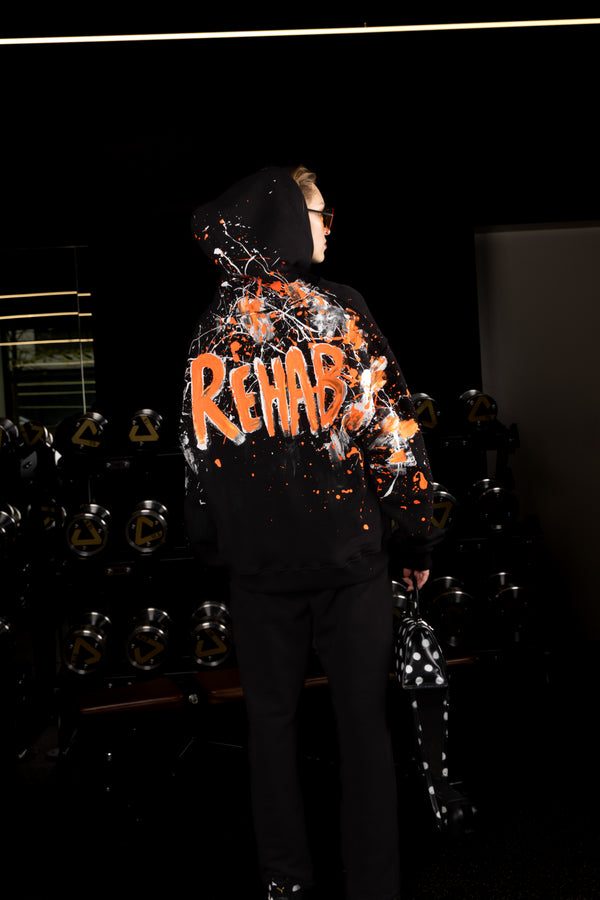 1/1 “REHAB HOODIE” ORANGE PAINTED