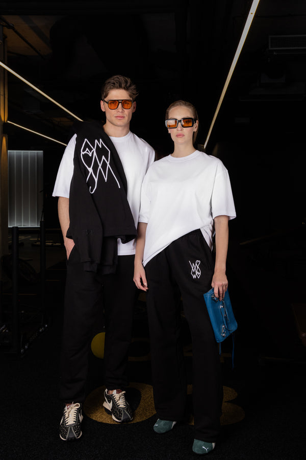 SWEATPANTS WIDE ''REHAB STATE OF MIND'' WHITE ON BLACK