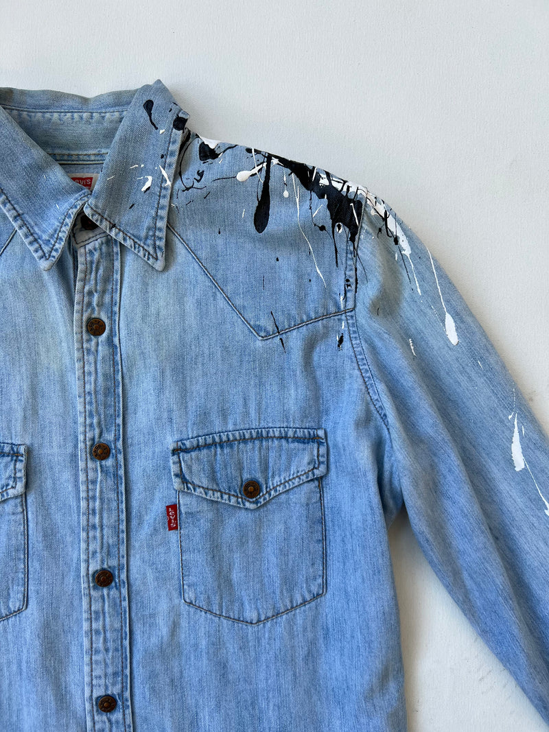 Levi's classic denim shirt hot sale
