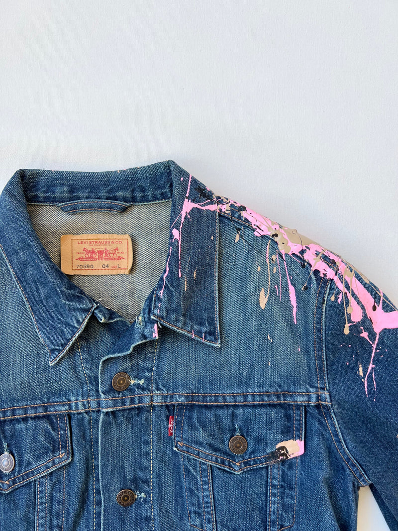 Pink denim best sale jacket levis